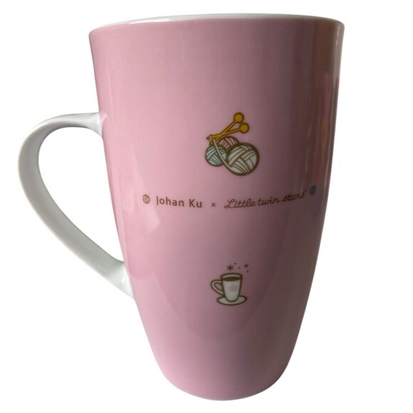 Sanrio Little Twin Stars Johan Ku x Let’s Café Pink Mug 2011 Rare - Picture 3 of 5